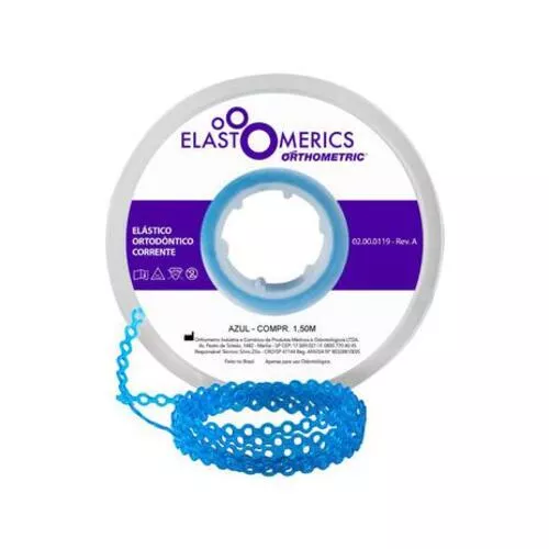 Elastômeros Orthometric - Corrente 1.5m - M - Pearl Blue 60056025 - Orthometric