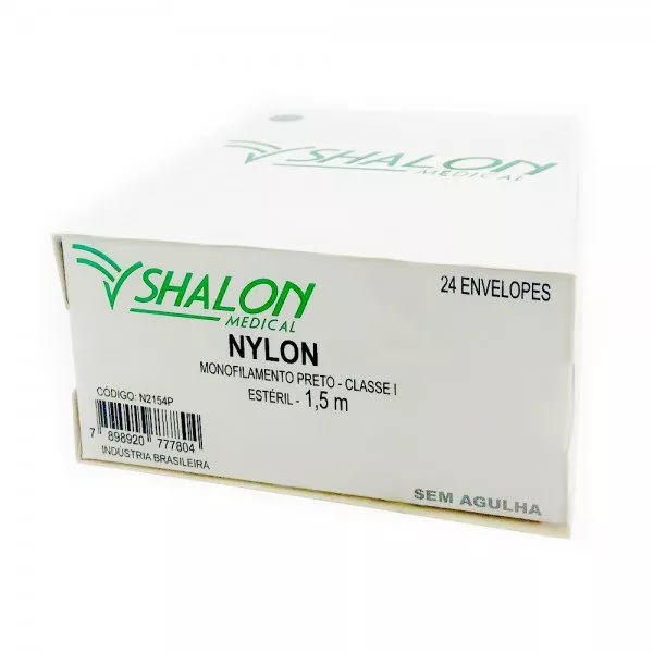 Fio De Sutura Nylon 3 - 0 Ag 15 Cx Com 24 - Shalon