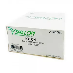 Fio De Sutura Nylon 3 - 0 Ag 20 Cx Com 24 - Shalon