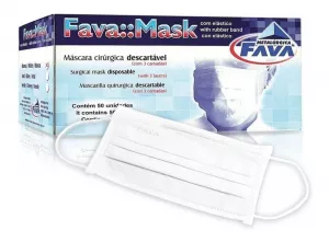 Máscara Descartável Tripla Com Clipe Nasal Branca - Fava