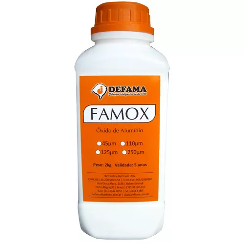 Óxido De Alumínio Famox 110 Microns 2kg - Defama