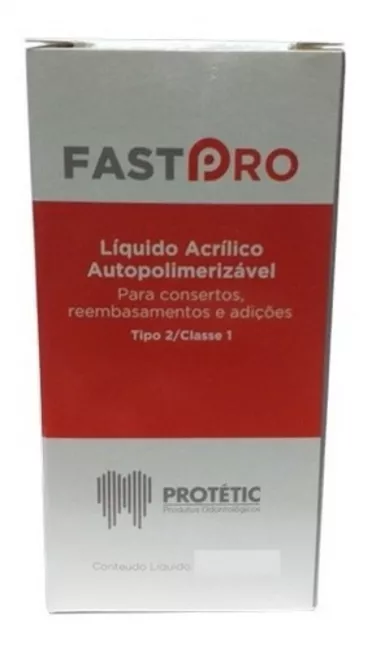 Resina Acrílica Autopolimerizável Fastpro 1kg Incolor - Protetic