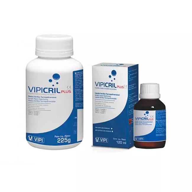 Resina Acrílico Termopolimerizável Vipi Cril Plus Claro 450g - Vipi